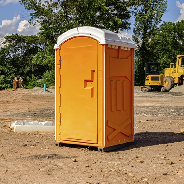 how often are the porta potties cleaned and serviced during a rental period in Truesdale IA